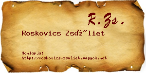 Roskovics Zsüliet névjegykártya